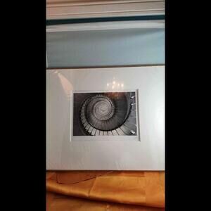 Printed Black and White photo Spiral Staircase 12 inches x 15 1/2